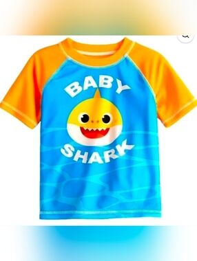 Pinkfong Baby Shark Swim Shirt Rash Guard UPF 50+
